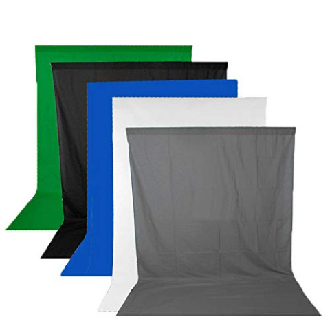 Green, Black, Blue, White,Red Screen Backdrop Background For Photography 6x8 Feet Without Stand